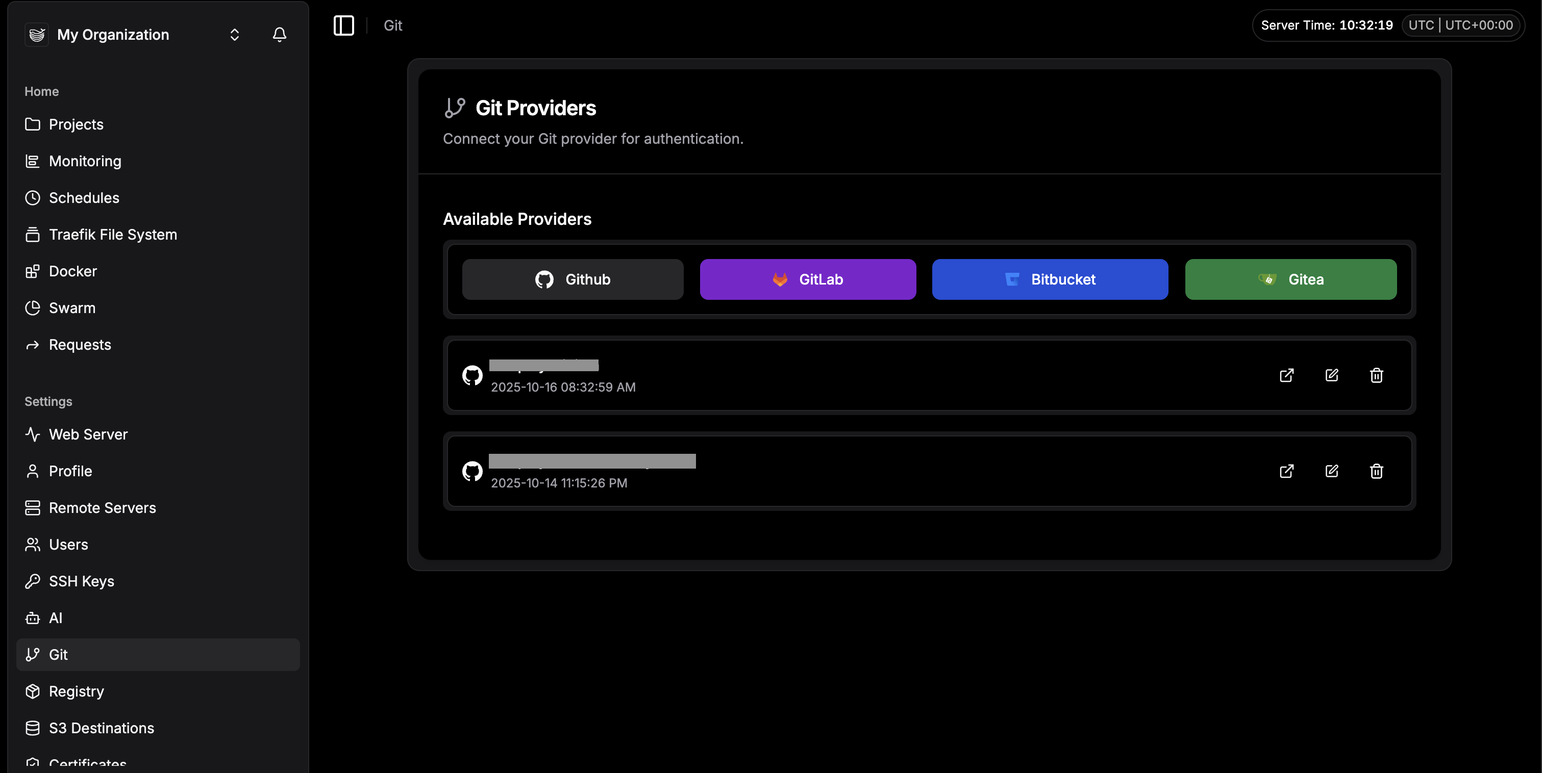 Dokploy Git Provider Setup Placeholder